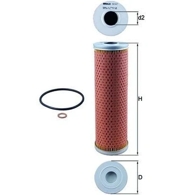 Billede af MAHLE ORIGINAL OX 147D Oliefilter Filterindsats PORSCHE: Cayenne, 911 Cabriolet, Coupe, MERCEDES BENZ: SL S klasse Sedan