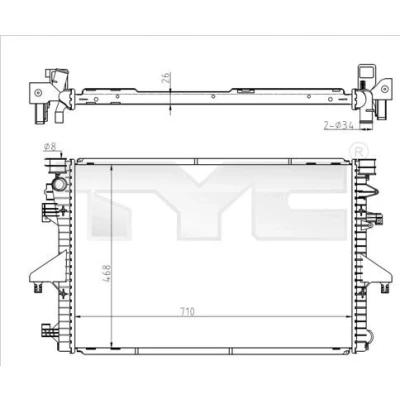 Billede af TYC 737 0069 Radiator 710 468 26 Mekanisk fuget køleripper VOLKSWAGEN: Multivan 5 (7HM, Transporter