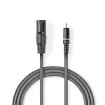 Billede af Ubalanceret Lydkabel XLR 3 Pin Hanstik RCA Nikkelplateret 3.00 m Runde PVC Mørkegrå Kartonhylster
