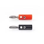 Billede af Banana Connector Lige Han Nikkelplateret Skru Kabeldiameter: 4.5 mm PVC Rød / Sort 4 stk. Box
