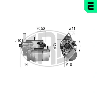 Billede af ERA 220602A Starter 12V 1,4kW 10 30 50 74mm TOYOTA: Yaris I Hatchback, Corolla IX Sedan, Hatchback