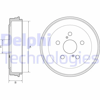 Billede af DELPHI BF536 Bremsetromler uden ABS sensorring, hjullejer 242