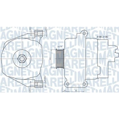 Billede af MAGNETI MARELLI 063731766010 Generator 14V 75A FIAT: Grande Punto Hatchback, III Panda II CITROËN: C4 I Hatchback