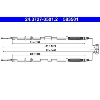 Billede af ATE 24.3727 3501.2 Håndbremsekabel 1478, 1490 OPEL: Corsa E Hatchback