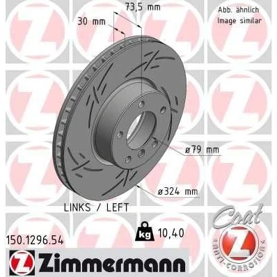 Billede af ZIMMERMANN 150.1296.54 Bremseskiver 324 30 6/5 5 120 indvendigt ventileret, opslidset coatet højkarboniseret BMW: Sedan, Touring