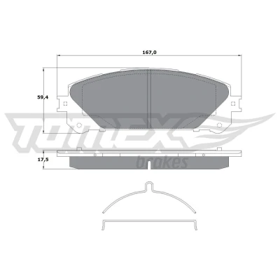 Billede af TOMEX brakes TX 17 80 Bremseklodser foraksel TOYOTA: RAV4 IV SUV, III Camry VIII Sedan, LEXUS: RX