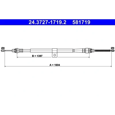 Billede af ATE 24.3727 1719.2 Håndbremsekabel 1604 NISSAN: MICRA 3