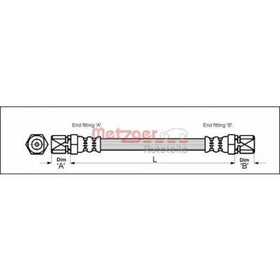 Billede af METZGER 4112109 Bremseslange 319 F10 x 1