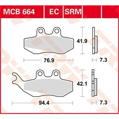 Billede af TRW Organic Allround MCB664 Bremseklodser