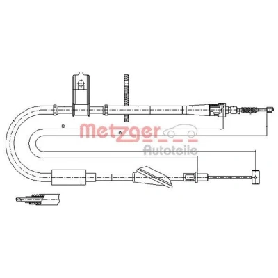 Billede af METZGER 11.5744 Håndbremsekabel bagved til venstre 1516/1302 COFLE SUZUKI: Wagon R+ II Hatchback