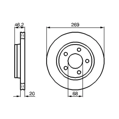 Billede af BOSCH 0 986 478 316 Bremseskiver 269 20 5 112 ventileret, indvendigt ventileret coatet AUDI: A8 D2, 200 C3 Avant, 100 Sedan