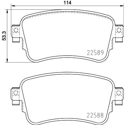 Billede af HELLA 8DB 355 037 681 Bremseklodser med akustisk advarsel for slid bremsecaliperskruer PEUGEOT: Expert III Van, CITROËN: Jumpy Van
