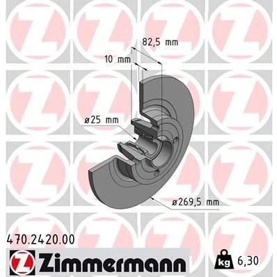 Billede af ZIMMERMANN 470.2420.00 Bremseskiver 270 10 4/4 4 100 fuldstændigt med hjulleje, ABS sensorring RENAULT: MEGANE 2 Kombi, SCENIC 2, GRAND