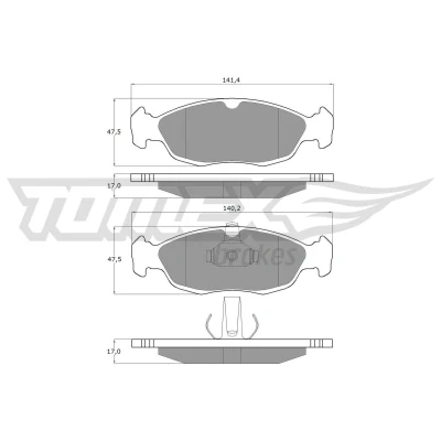Billede af TOMEX brakes TX 11 71 Bremseklodser foraksel CITROËN: Saxo Hatchback, Xsara Coupe, PEUGEOT: 106 II 306 Hatchback