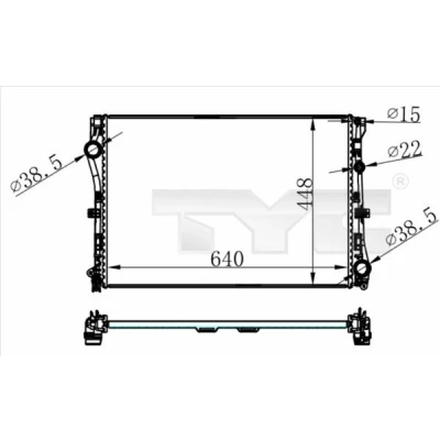 Billede af TYC 721 0021 Radiator 640 448 16 Loddet køleripper MERCEDES BENZ: E klasse Sedan