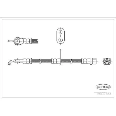 Billede af CORTECO 19032583 Bremseslange højre foraksel 526 TOYOTA: Yaris I Hatchback