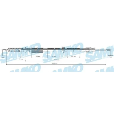 Billede af LPR C0262B Håndbremsekabel 1735/1532 Skivebremse FORD: MONDEO 3 Kombi, 3, Stufenheck