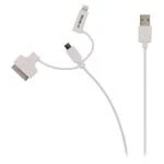 Billede af 3 I 1 Opladerkabel USB A Han Micro B 1.00 m Hvid