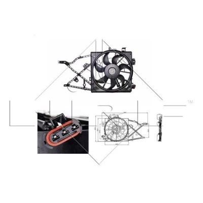Billede af NRF 47014 Køleventilator 390 12 150 med kølerventilatorramme (karm)