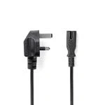 Billede af UK Strømkabel Type g m C7 Han IEC 320 5.00 Ja 2x 0.75 mm² Kobber Runde Nikkel PVC Stik: / 250 V 3.0 A 267 1 stk. Sort