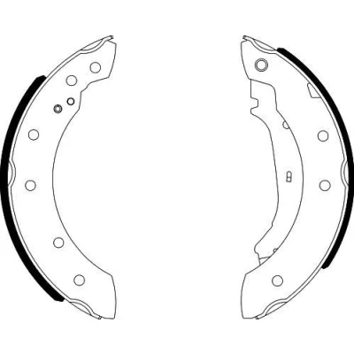 Billede af HELLA 8DB 355 001 571 Bremsebakker 203,2 38 med håndbremsegreb PEUGEOT: 206+ Hatchback, 206 SW, RENAULT: CLIO 2