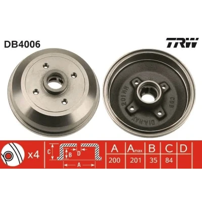 Billede af TRW DB4006 Bremsetromler 227,5 OPEL: Corsa B Hatchback