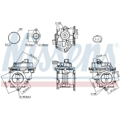 Billede af NISSENS 98521 EGR Ventil elektrisk med sensor, uden undertryk bypass, kabel, elektronik AUDI: A3 Sportback
