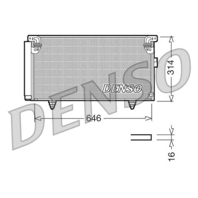 Billede af DENSO DCN36001 Kondensator med tørrer 646x314x16 R 134a 646 SUBARU: Legacy 4