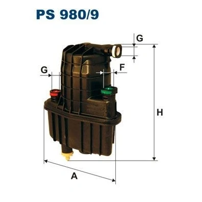 Billede af FILTRON PS 980/9 Brændstoffilter Ledningsfilter, med tilslutning til vandsensor 10 8 RENAULT: CLIO III Grandtour, 3, 2