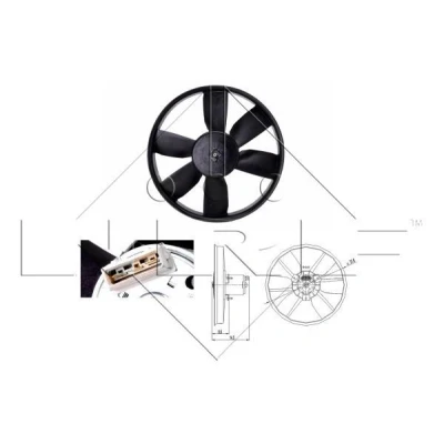 Billede af NRF 47402 Køleventilator 305 12 60/100 uden kølerventilatorramme (karm) VOLKSWAGEN: GOLF 2, 3