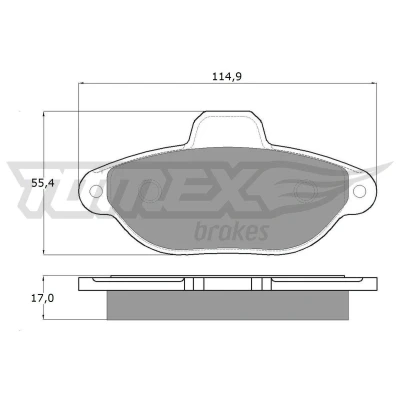Billede af TOMEX brakes TX 12 41 Bremseklodser foraksel Forberedt til slidindikator FIAT: Panda II Hatchback, Punto I LANCIA: Y