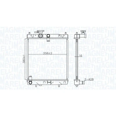 Billede af MAGNETI MARELLI 350213176400 Radiator 380 358 16 Loddet køleripper NISSAN: MICRA 2