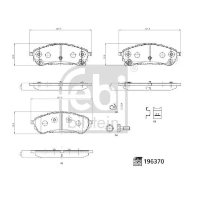 Billede af FEBI BILSTEIN 196370 Bremseklodser bagaksel med akustisk advarsel for slid FORD: Ranger Mk3 (TKE) 2.0 EcoBlue 4x4 2018