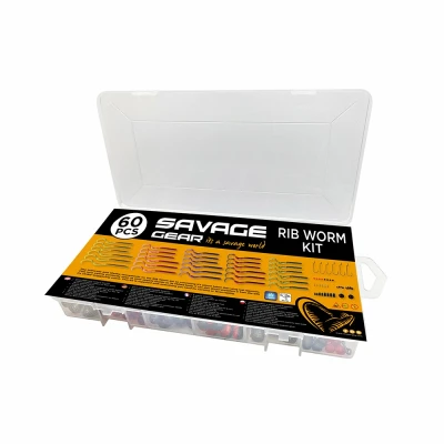 Billede af Savage Gear Rib Worm Kit One Size Mix Colors (60 pieces) Lure set
