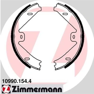 Billede af ZIMMERMANN 10990.154.4 Håndbremseklodser Billede svarer til leveringsomfang MERCEDES BENZ: E klasse T modell, Sedan, GLK