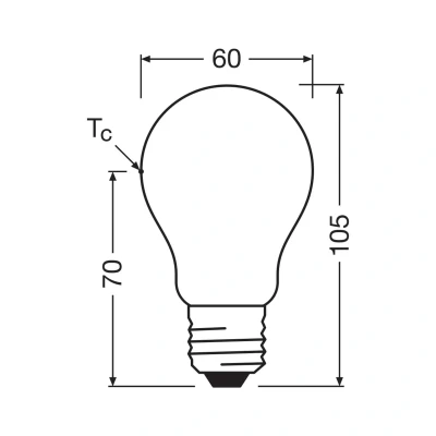 Billede af OSRAM LED pære mat E27 3,8W 2700K 806lm dæmpbar