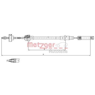 Billede af METZGER 10.338 Koblingskabel COFLE VOLKSWAGEN: GOLF 2