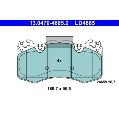 Billede af ATE 13.0470 4885.2 Bremseklodser Forberedt til slidindikator, Ekskl. slidadvarselskontakt LAND ROVER: Range Rover Sport, 4