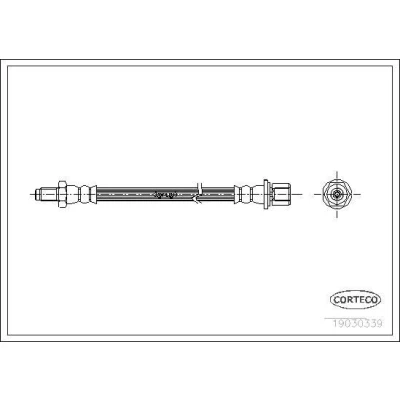 Billede af CORTECO 19030339 Bremseslange foran og bagved 319 TOYOTA: Land Cruiser Prado 70 SUV, 60
