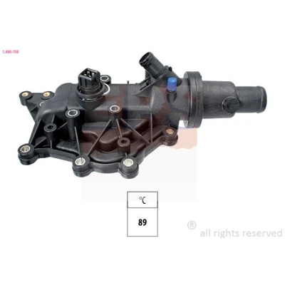 Billede af EPS 1.880.705 Termostat 89 Made in Italy OE Equivalent med pakning RENAULT: MEGANE 3 Grandtour, TWINGO 2, CLIO