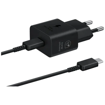Billede af Samsung Hurtiglader USB C 25W + Kabel Sort