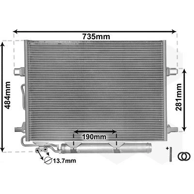 Billede af VAN WEZEL 30005307 Kondensator med tørrer Aluminium 590 MERCEDES BENZ: E klasse Sedan, CLS Coupe, T modell