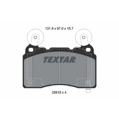 Billede af TEXTAR 2591501 Bremseklodser med akustisk advarsel for slid CHEVROLET: Camaro V Coupe