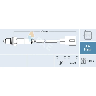 Billede af FAE 77457 Lambdasonde TOYOTA: Corolla IX Station Wagon, Hatchback, Sedan