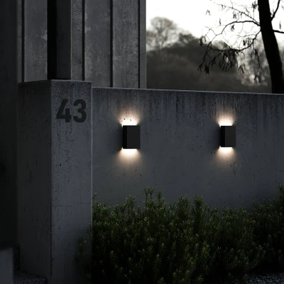 Billede af Fold udendørs LED væglampe, 15 x 21 cm, sort