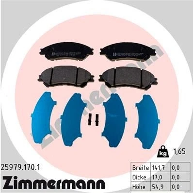 Billede af ZIMMERMANN 25979.170.1 Bremseklodser med akustisk advarsel for slid Billede svarer til leveringsomfang SUZUKI: Vitara IV SUV, SX4 II S Cross