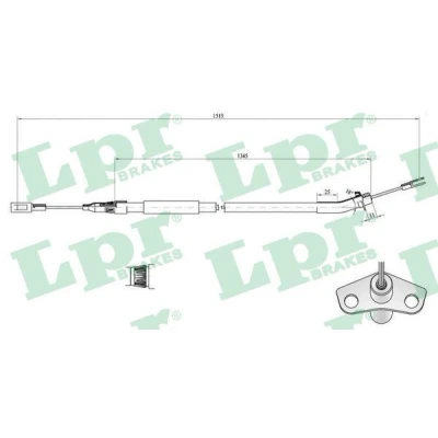 Billede af LPR C0448B Håndbremsekabel 1515/1330 Skivebremse VOLKSWAGEN: LT 28 46 2 Kasten