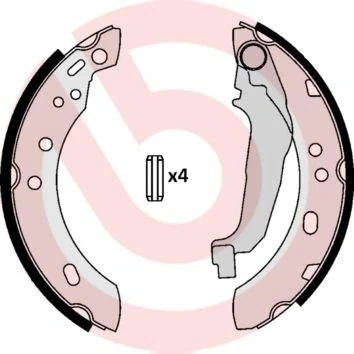 Billede af BREMBO S 56 507 Bremsebakker 180 27 med håndbremsegreb NISSAN: MICRA 2