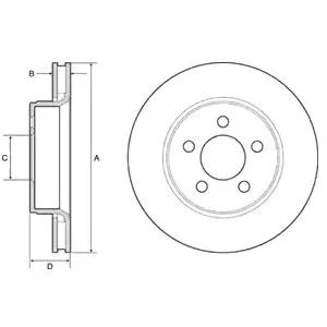 Billede af DELPHI BG4642 Bremseskiver 302 28 5 ventileret olieret ubehandlet uden hjullejer, ABS sensorring DODGE: Nitro SUV
