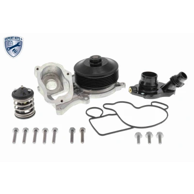 Billede af VEMO V20 99 2102 Vandpumpe med remskive pakninger skruer, termostat hus, Plastikhus BMW: 3 Coupe, Touring, 4 Gran Coupe
